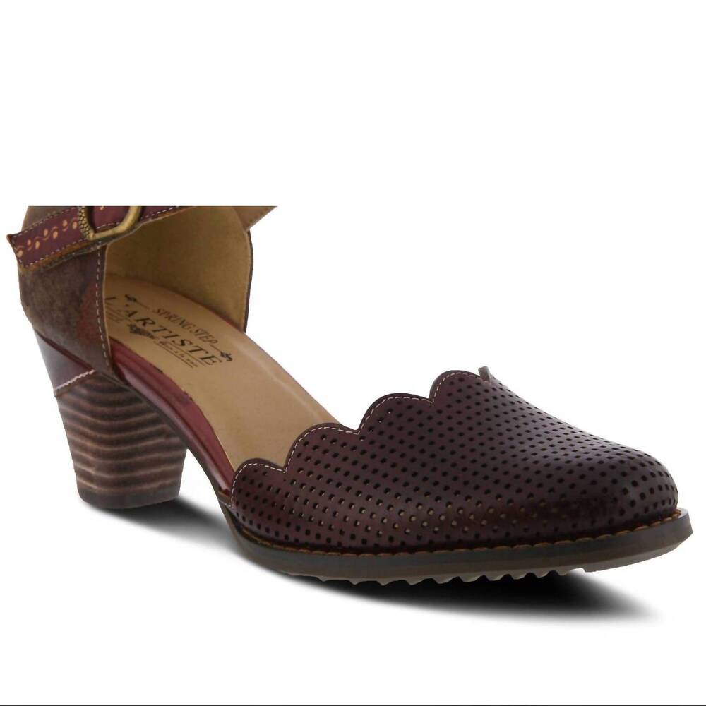 NEW SPRING STEP SHOES women's parchelle heeled mary jane shoes in bordeaux multi